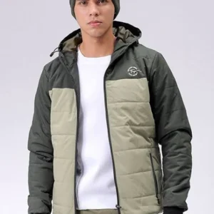The Indian Garage Co Men's Slim Fit Solid Hooded Jacket